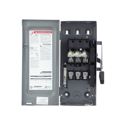 Interruptor de Seguridad con Porta Fusibles 3 Polos 60 A 4H 3F NEMA 1 Neutro Square D Schneider Electric D322N