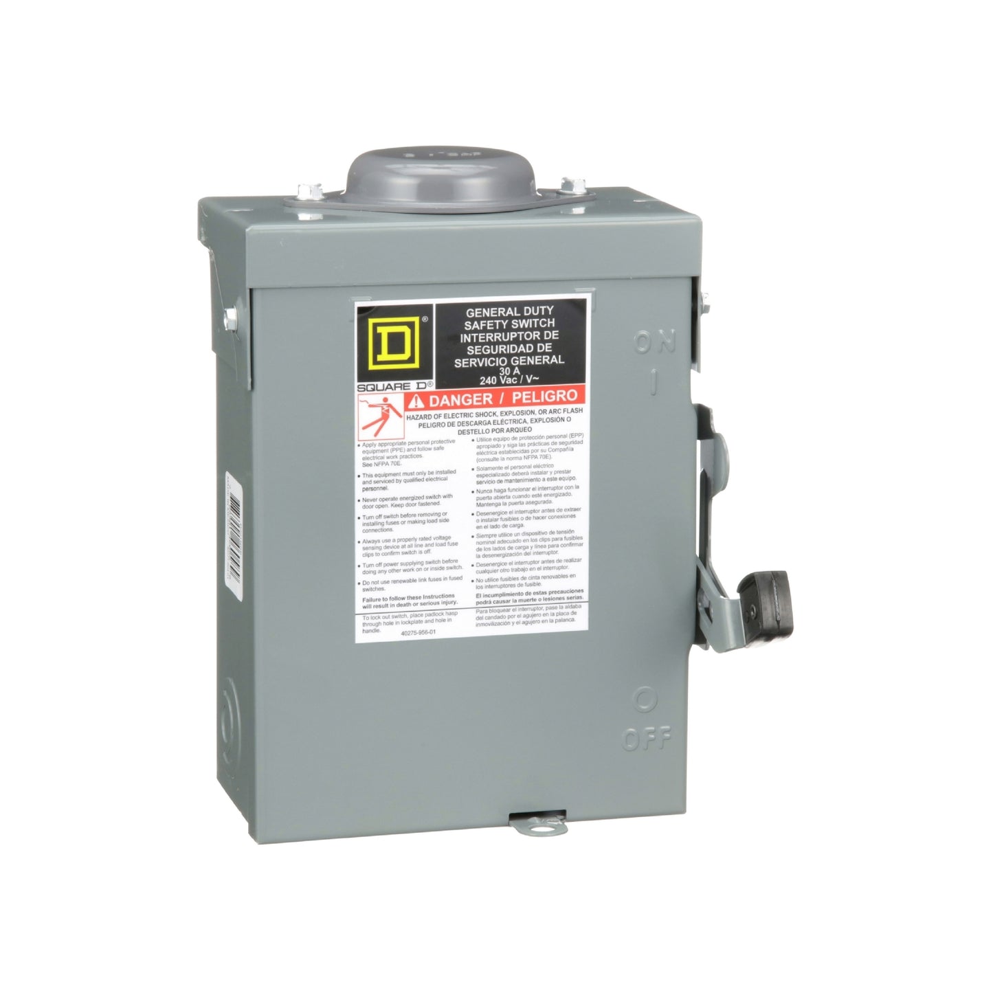 Interruptor de Seguridad sin Porta Fusibles 2 Polos 30 A NEMA 3R Square D Schneider Electric DU221RB