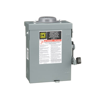 Interruptor de Seguridad sin Porta Fusibles 2 Polos 60 A NEMA 3R Square D Schneider Electric DU222RB