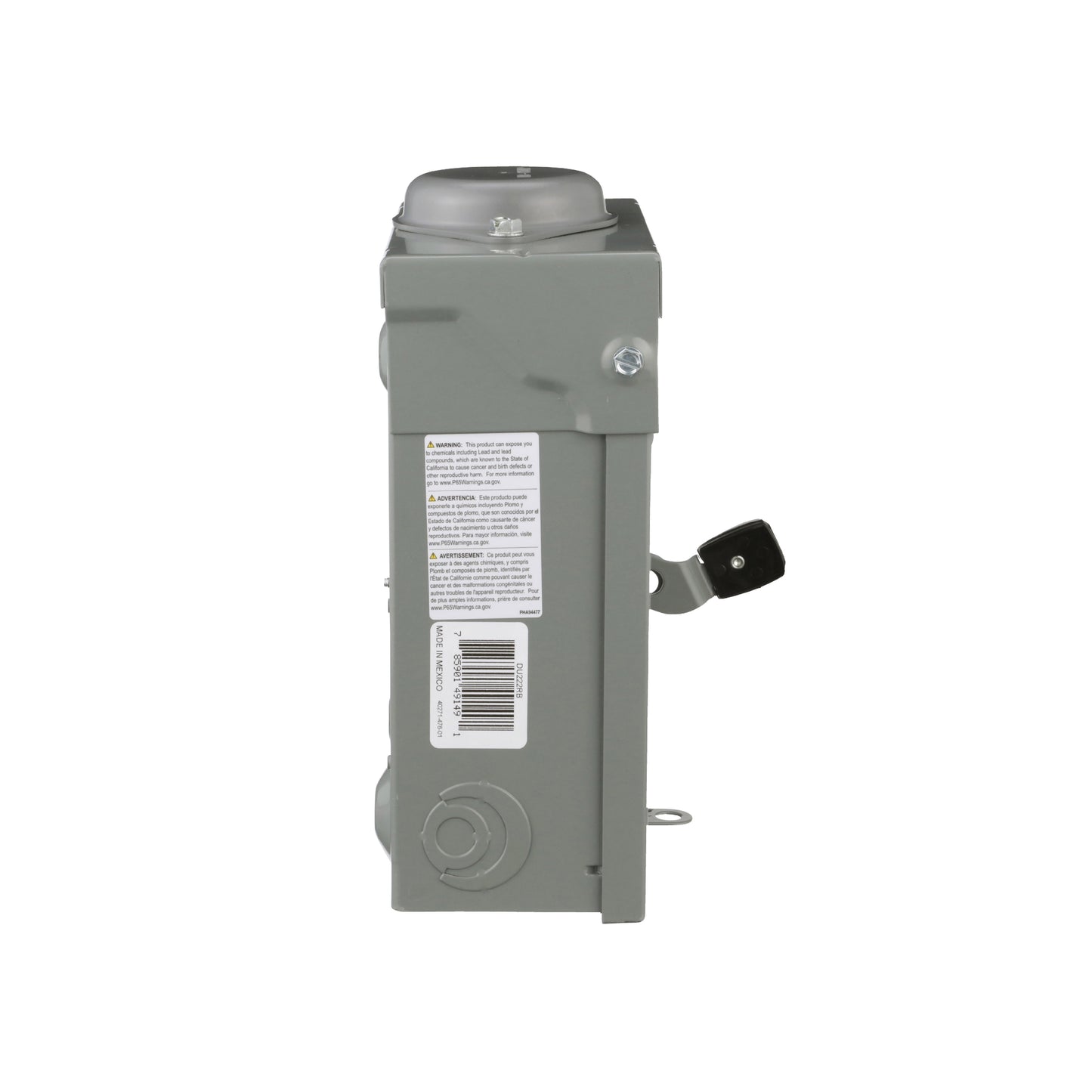 Interruptor de Seguridad sin Porta Fusibles 2 Polos 60 A NEMA 3R Square D Schneider Electric DU222RB