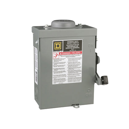 Interruptor de Seguridad sin Porta Fusibles 2 Polos 60 A NEMA 3R Square D Schneider Electric DU222RB