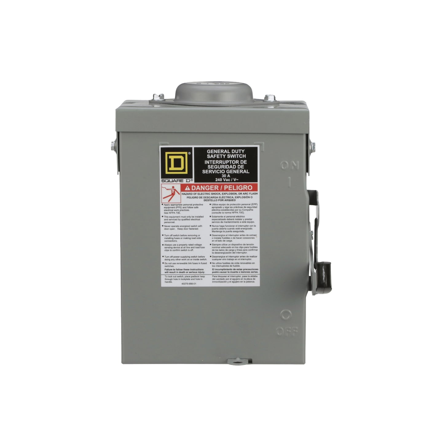 Interruptor de Seguridad sin Porta Fusibles 3 Polos 30 A NEMA 3R Square D Schneider Electric DU321RB