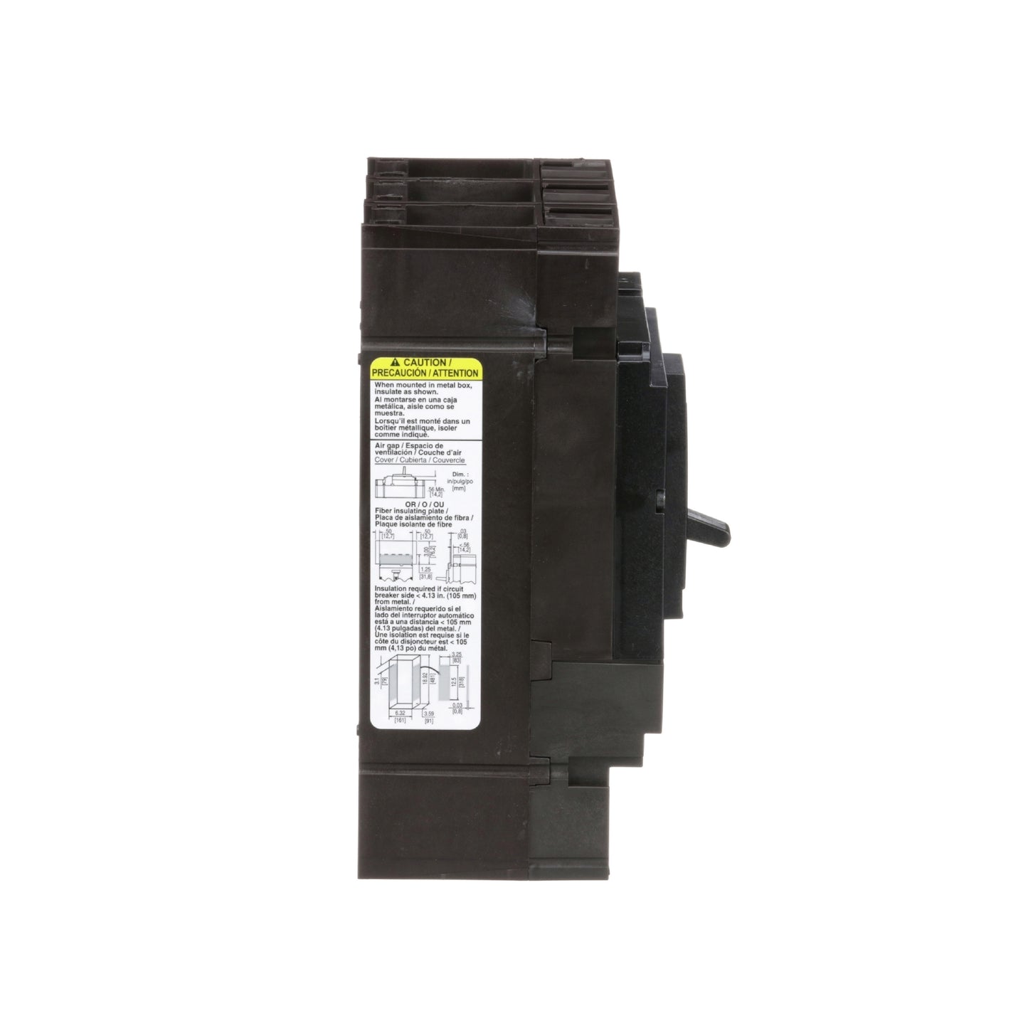 Interruptor Termomagnético Powerpact J, de 250A, 3 Polos, 18 kA a 600V, Zapatas Schneider Electric JGL36250