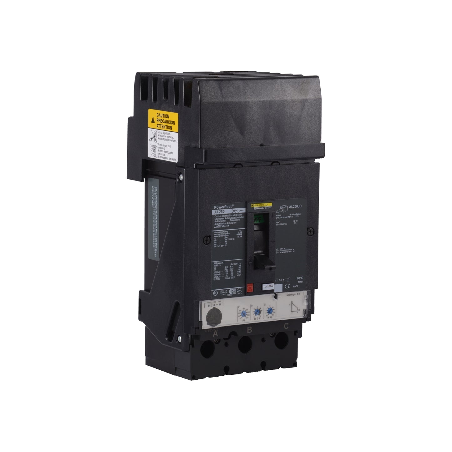 Interruptor Electrónico Powerpact J, de 250A, 3 Polos, 25 kA a 600V, I-Line, 3.2 Li Schneider Electric JJA36250U31X