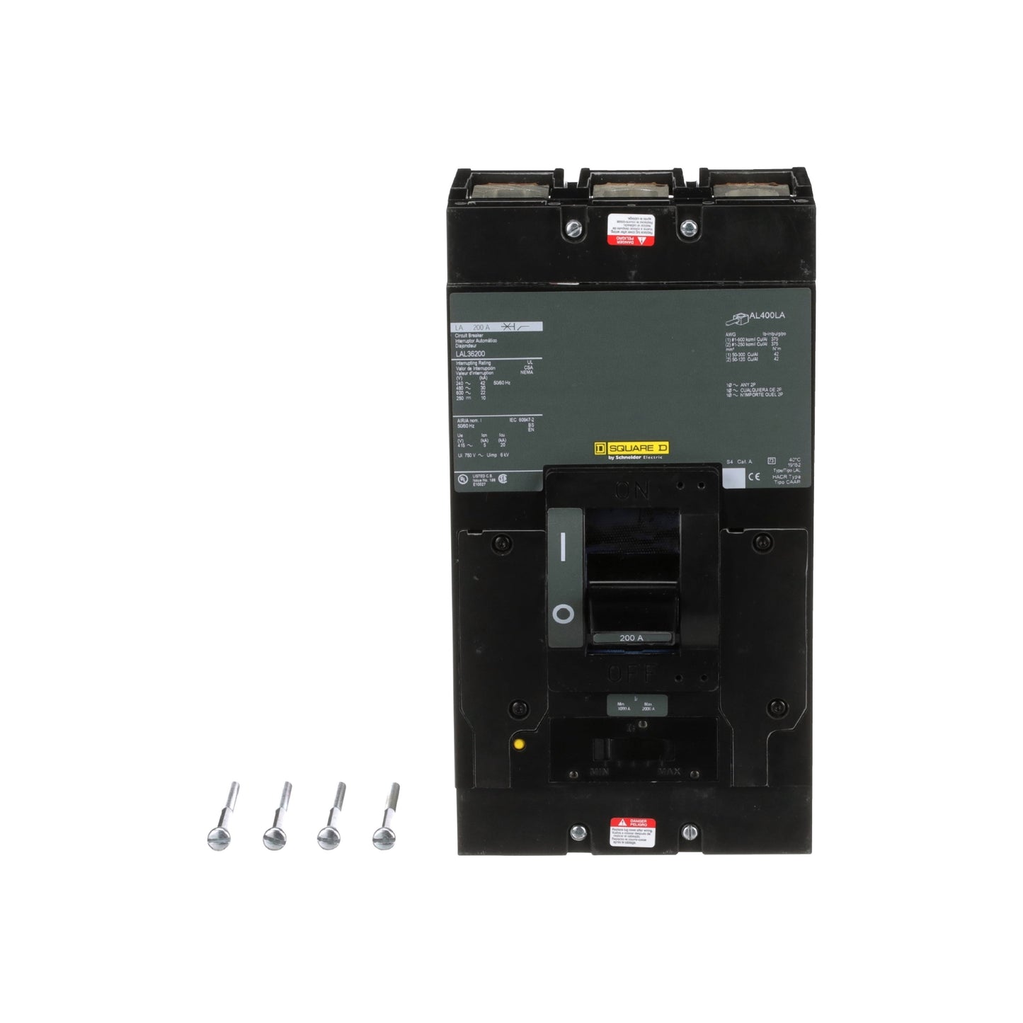 L 3 P 600V 200A Zapatas Schneider Electric LAL36200
