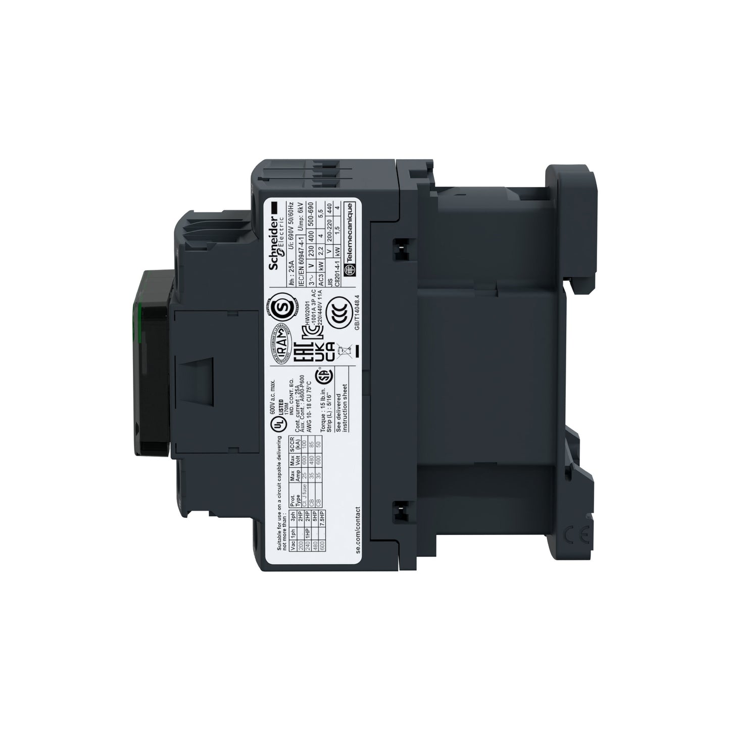 Tesys D-Contactor-3 P AC-3-<=440 V 9 A-Bobina 24 V Cd- Antiparasitado Schneider Electric LC1D09BD