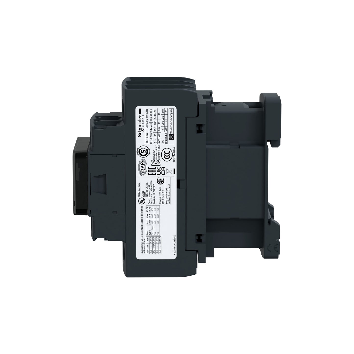 Contactor Tesysd de 25A, 440V, 3 Polos, 3 Fases, Bobina de 110V Schneider Electric LC1D25F7