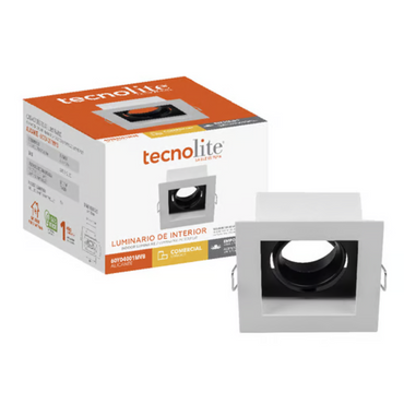 Lámpara de Techo Empotrable Base GX5.3/GU10 Dirigible Blanco 60W Tecnolite