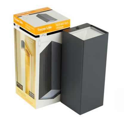 Lámpara Pared LED Empotrable para Exterior Luz Cálida 9W Gris Tecnolite