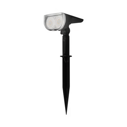 Lámpara Solar LED tipo Estaca 2W Luz Cálida IP65 Negro Tecnolite