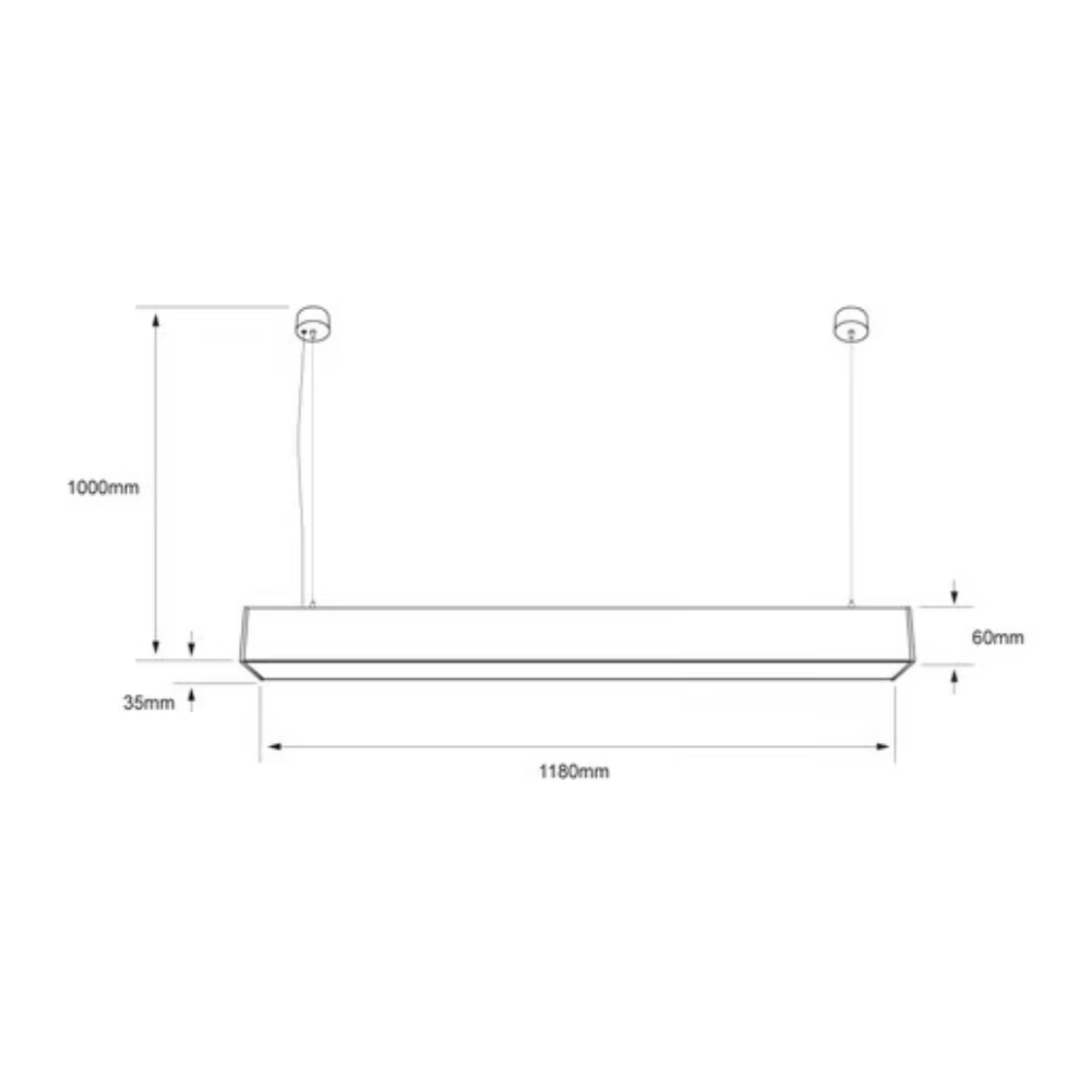 Lámpara colgante lineal LED Luz Neutra 20W Negro Tecnolite