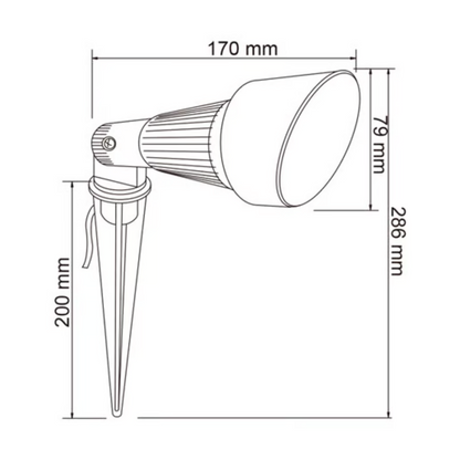 Lámpara de Jardin 50W de Exterior Base GX5.3 Negro Tecnolite
