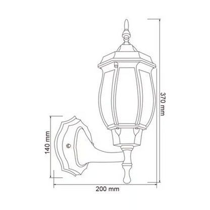 Lámpara de Pared Tipo Farol para Exteriores Base E27 Blanco Tecnolite