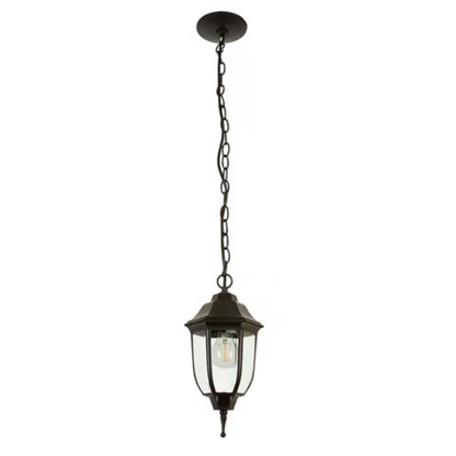 Lámpara de Techo Colgante tipo Farol para Exterior base E27 60W Negro Tecnolite