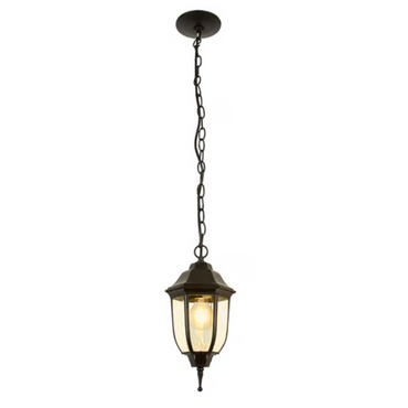 Lámpara de Techo Colgante tipo Farol para Exterior base E27 60W Negro Tecnolite