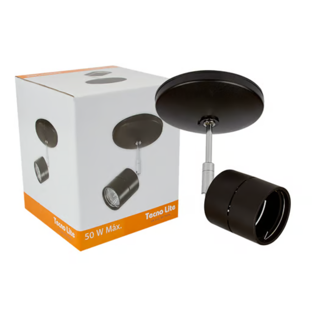 Lámpara de Techo Dirigible tipo Spot para Interior Base GU10 50W Negro Tecnolite
