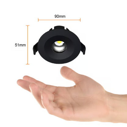 Lámpara de Techo LED Downlight 9W Luz Cálida Negro Tecnolite