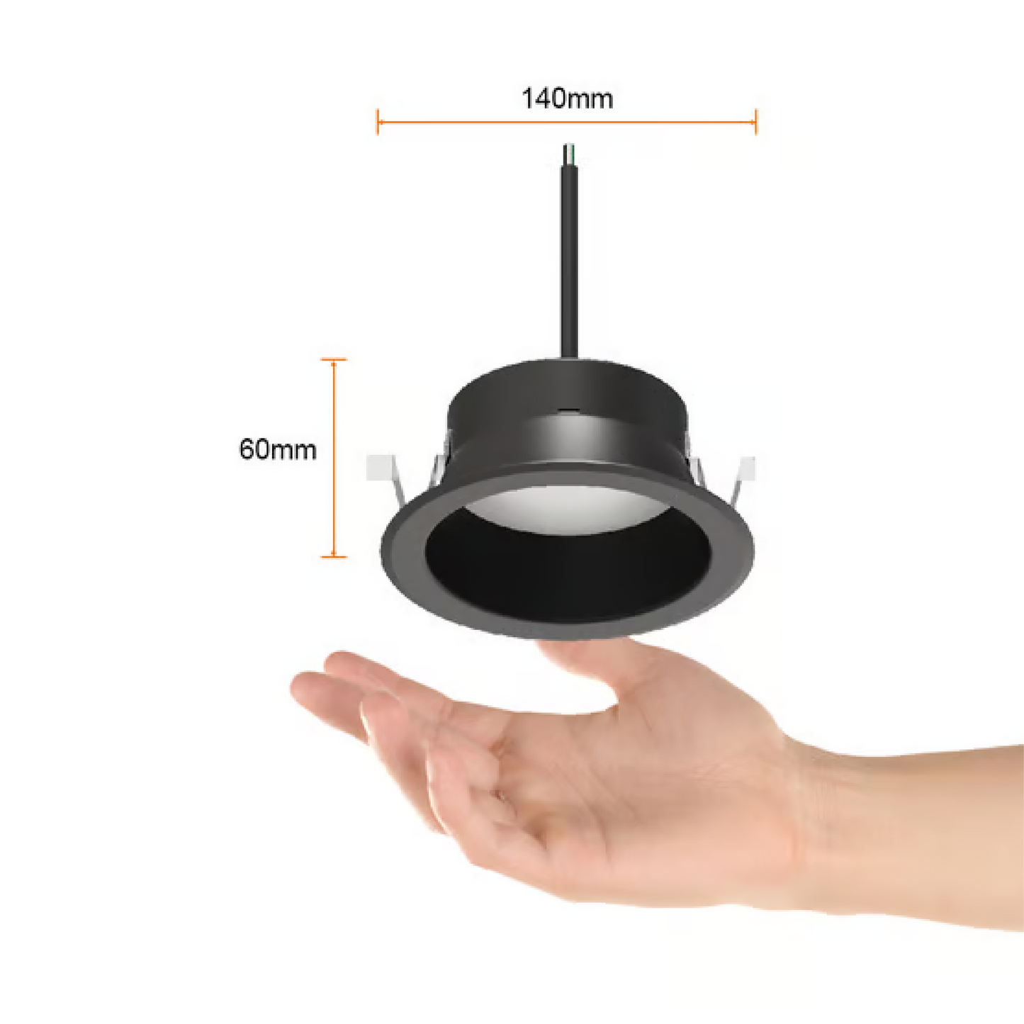Lámpara de Techo LED Empotrable para Interior 20W Luz Cálida Negro Tecnolite