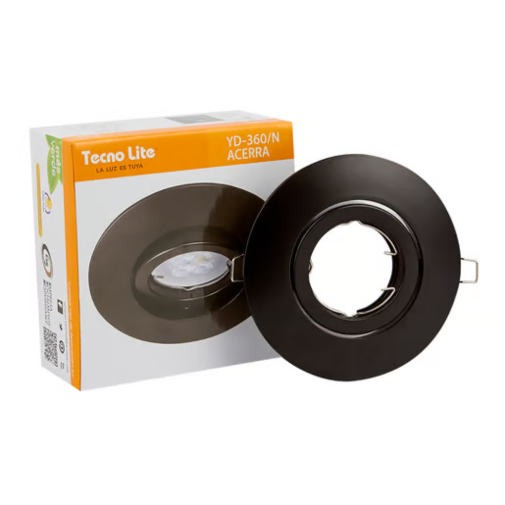 Lámpara de Techo LED Empotrable para Interior Base GX5.3 Negro 50W Tecnolite