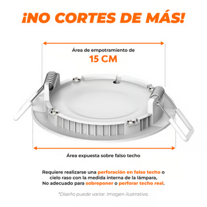 Lámpara de Techo LED Empotrable para Interior Luz Fría 12W Blanco Tecnolite