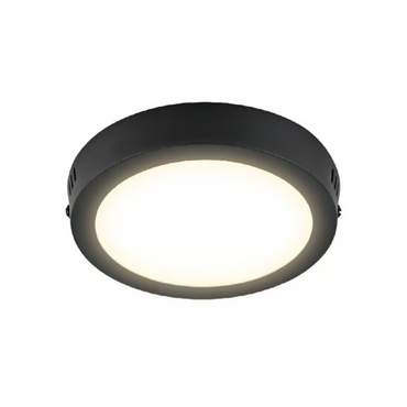 Lámpara de Techo LED Tipo Plafón Luz Cálida 12W Negro Tecnolite