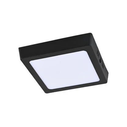 Lámpara de Techo LED Tipo Plafón Luz Fría 12W Negro Tecnolite