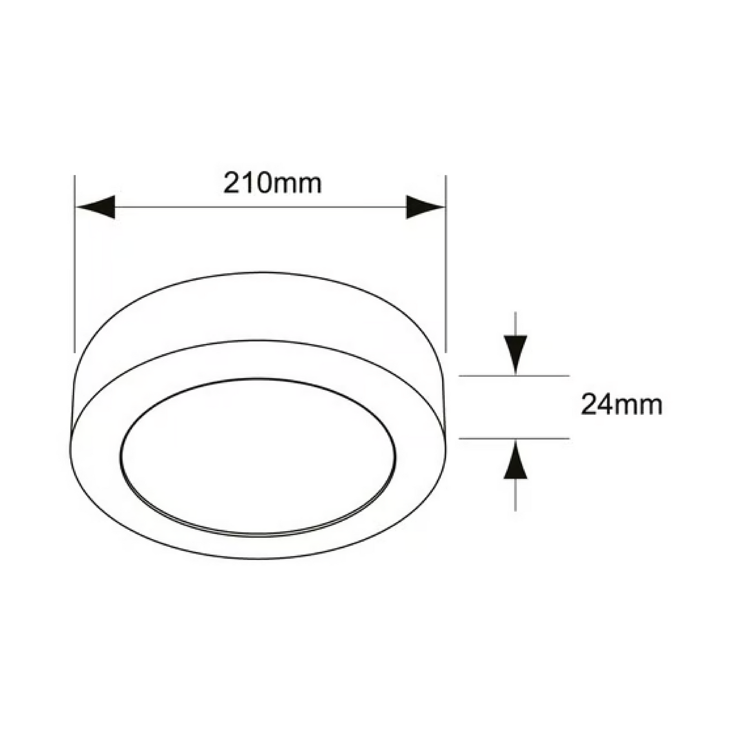 Lámpara de Techo LED Tipo Plafón Luz Fría 18W Negro Tecnolite