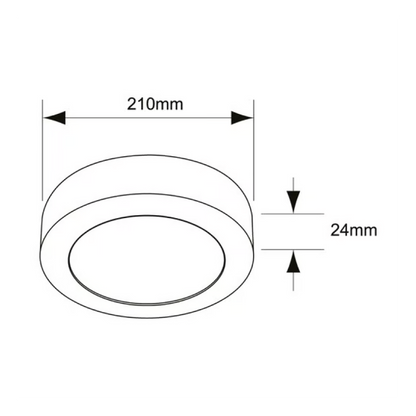 Lámpara de Techo LED Tipo Plafón Luz Fría 18W Negro Tecnolite
