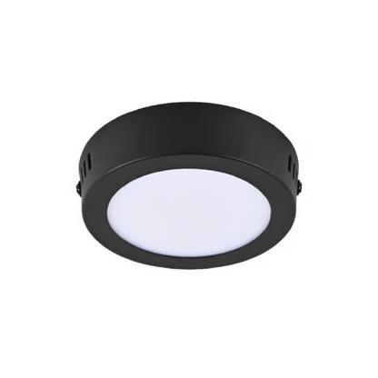 Lámpara de Techo LED Tipo Plafón Luz Fría 6W Negro Tecnolite