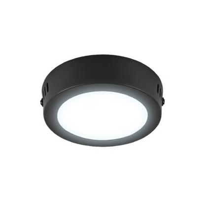 Lámpara de Techo LED Tipo Plafón Luz Fría 6W Negro Tecnolite