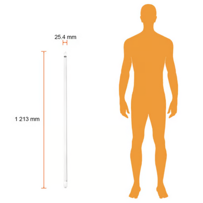 Lámpara de Tubo LED T8 Luz Fría 18W Base G13 Cristal Tecnolite