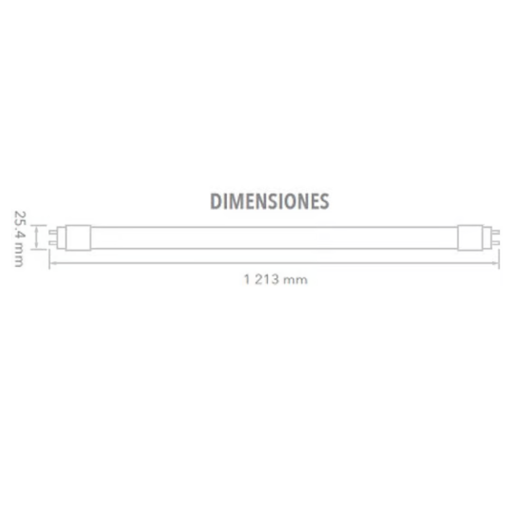 Lámpara de Tubo LED T8 Luz Fría 18W Base G13 Cristal Tecnolite