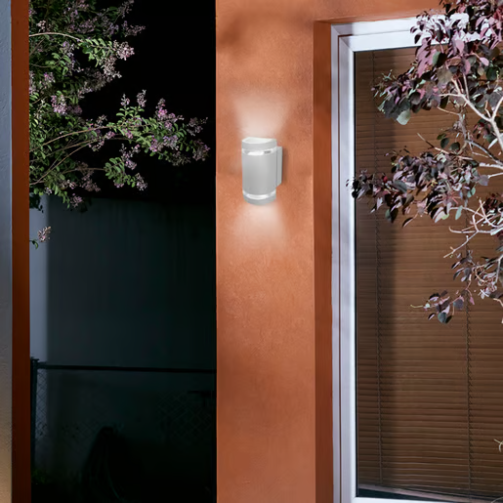 Lámpara de pared exterior (GU10 x2) Satinado 12W Tecnolite