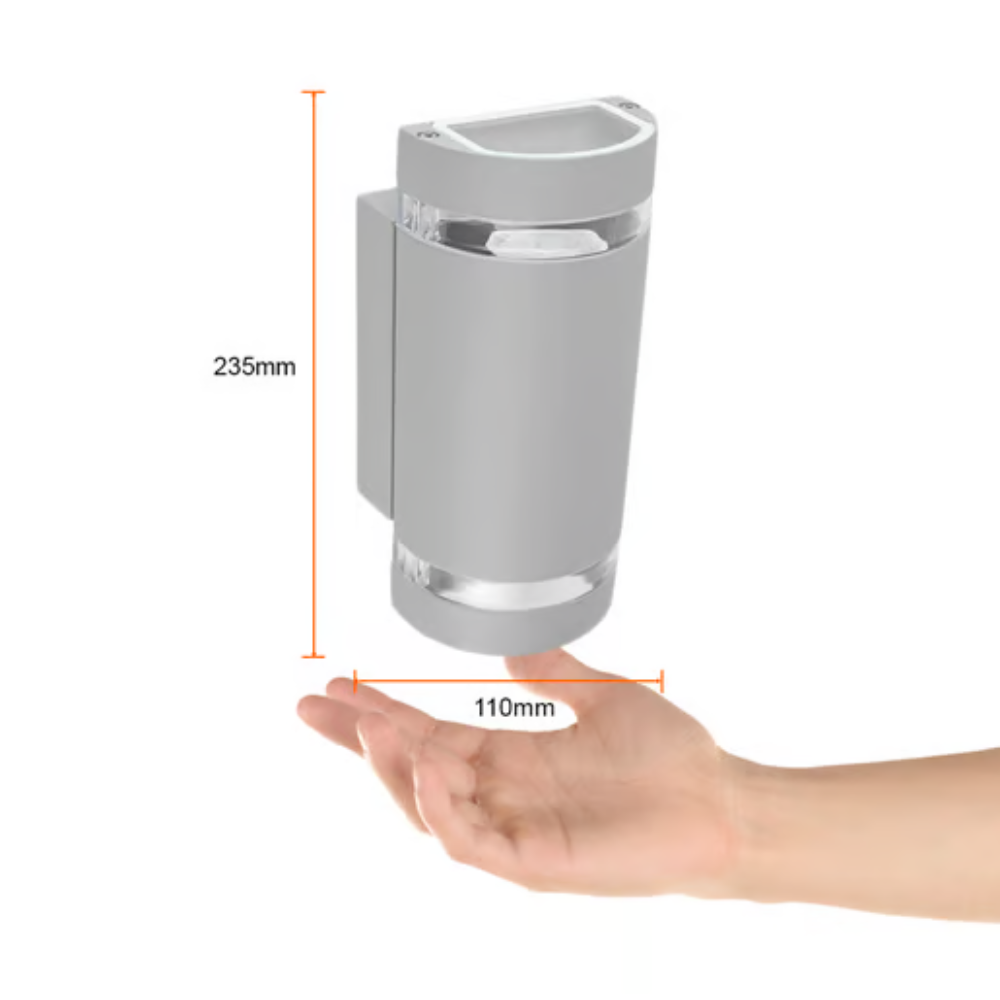Lámpara de pared exterior (GU10 x2) Satinado 12W Tecnolite