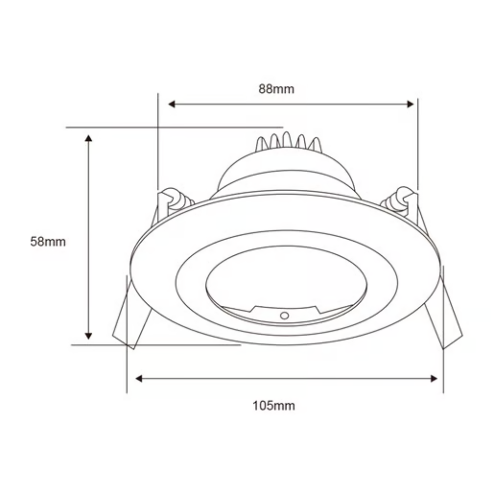 Lámpara de techo LED Empotrable para interior Base GX5.3 50W Negro Tecnolite