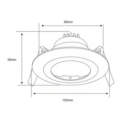 Lámpara de techo LED Empotrable para interior Base GX5.3 50W Negro Tecnolite