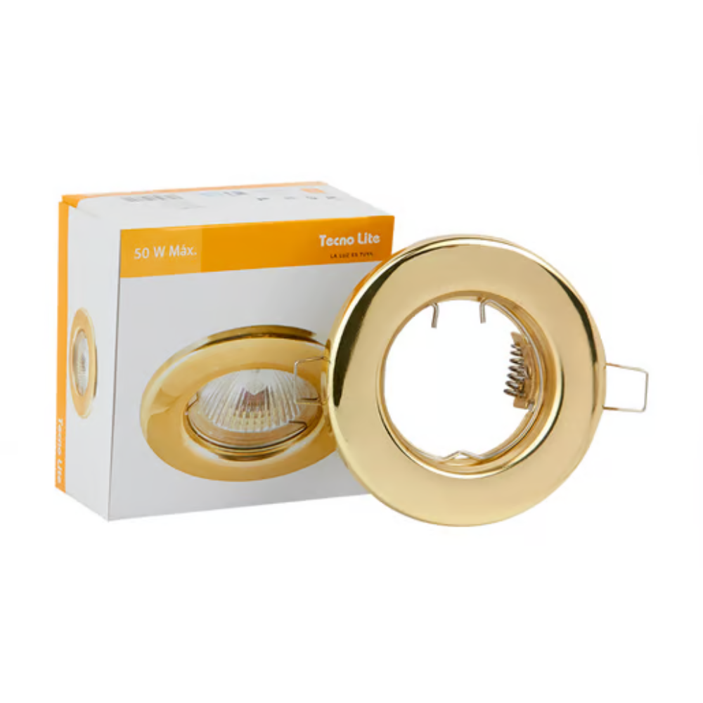 Lámpara de techo LED Empotrable para interior Base Gx5.3 6W Oro Tecnolite