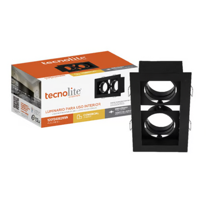 Lámpara de techo LED Empotrable para interior GU10 / X2 14W Negro Tecnolite