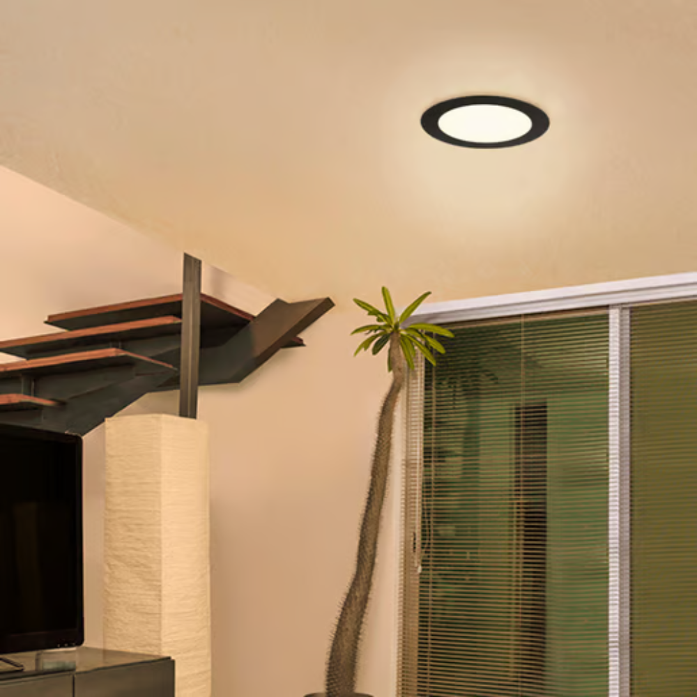 Lámpara de techo LED Empotrable para interior Luz Cálida 11W Negro Tecnolite