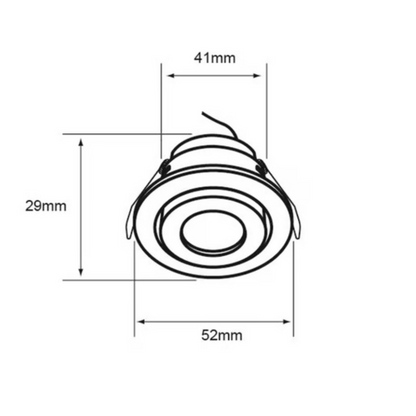 Lámpara de techo LED Empotrable para interior Luz Cálida 3W Negro Tecnolite