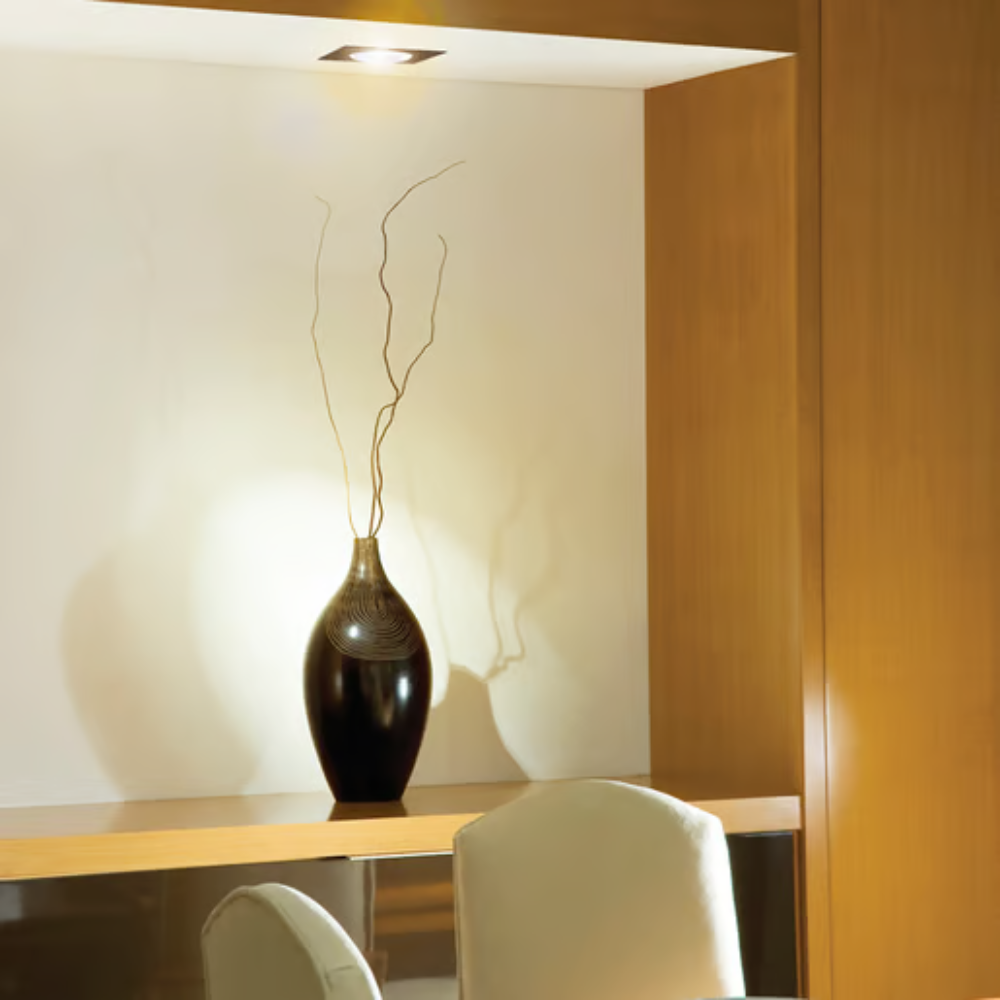 Lámpara de techo LED Empotrable para interior Luz Cálida 7W Negro Tecnolite