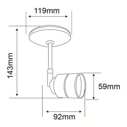 Lámpara de techo dirigible GU10 6W Satinado Bellagio Tecnolite
