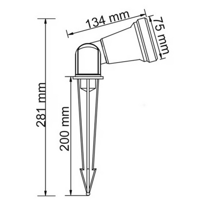 Lámpara  para jardin Base GU10 Negro Tecnolite