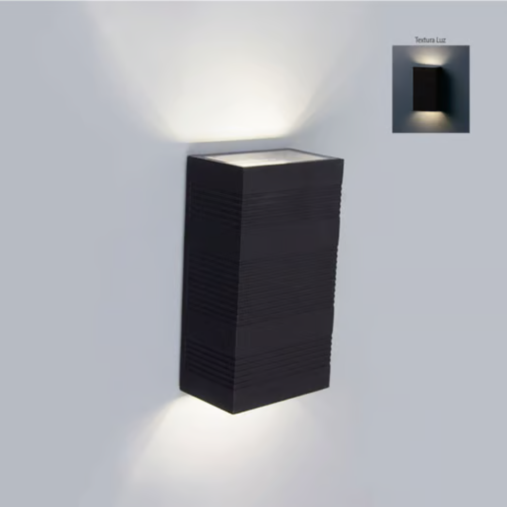 Lámpara pared exterior LED 6W Luz Neutra 300lm sobreponer Negro Rawenna Tecnolite
