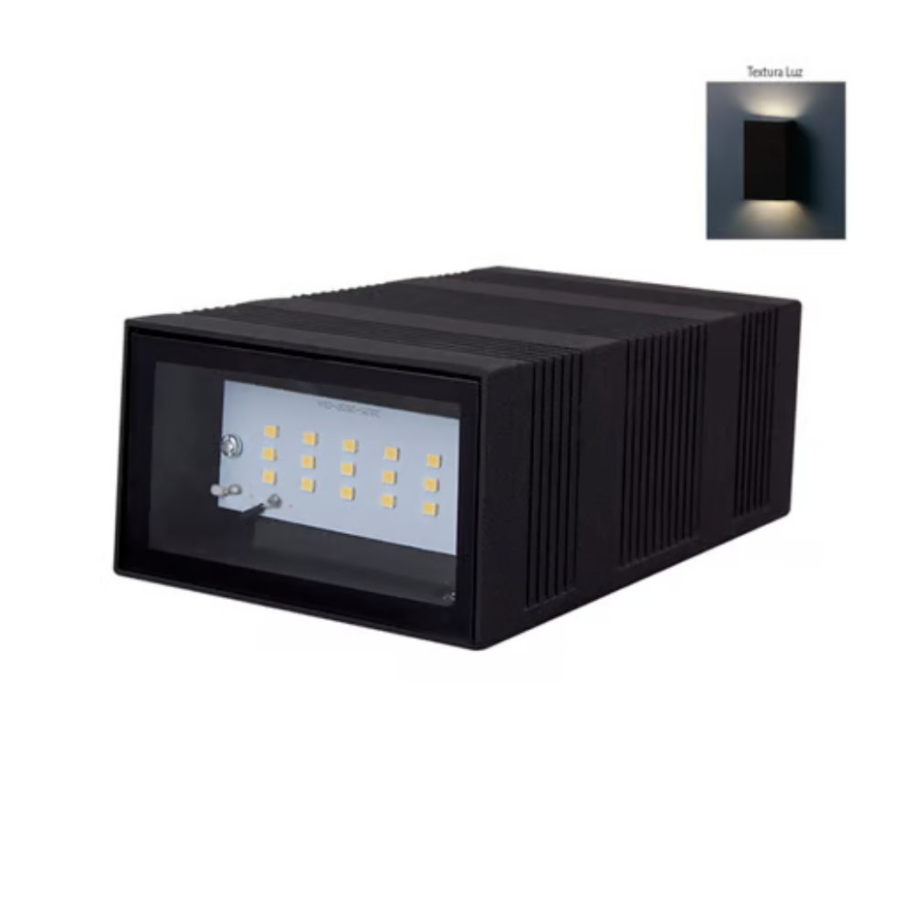 Lámpara pared exterior LED 6W Luz Neutra 300lm sobreponer Negro Rawenna Tecnolite