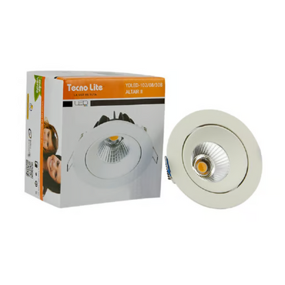 Lámpara techo LED dirigible empotrable 6.5W Luz Cálida 540lm Blanco Altair II Tecnolite