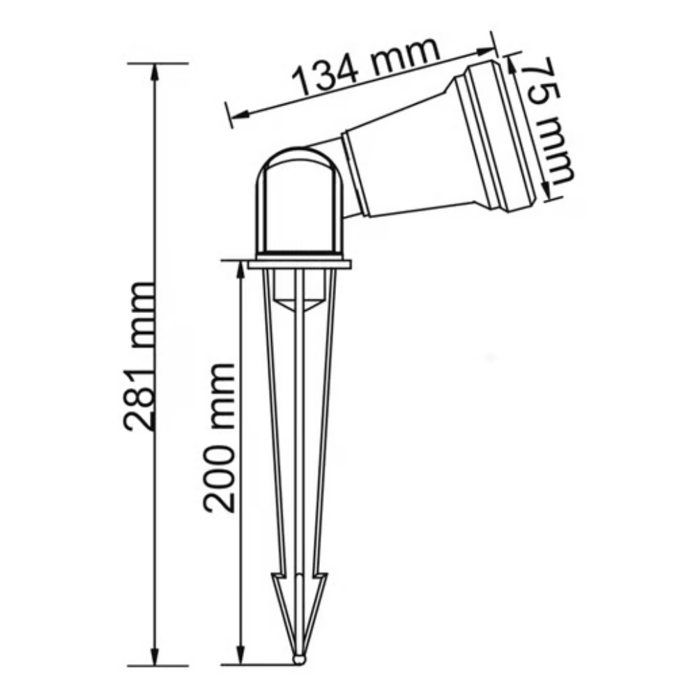 Lámpara tipo estaca para jardin GX5.3 50W Verde Tecnolite