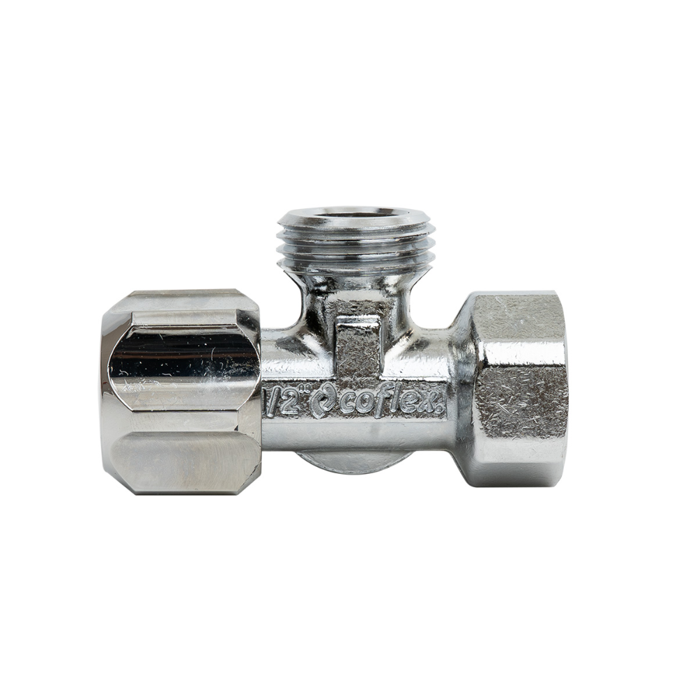 Llave de Control Angular 2 Salidas 1/2" FNPT X 1/2" M. X 1/2" M. Coflex IP-137