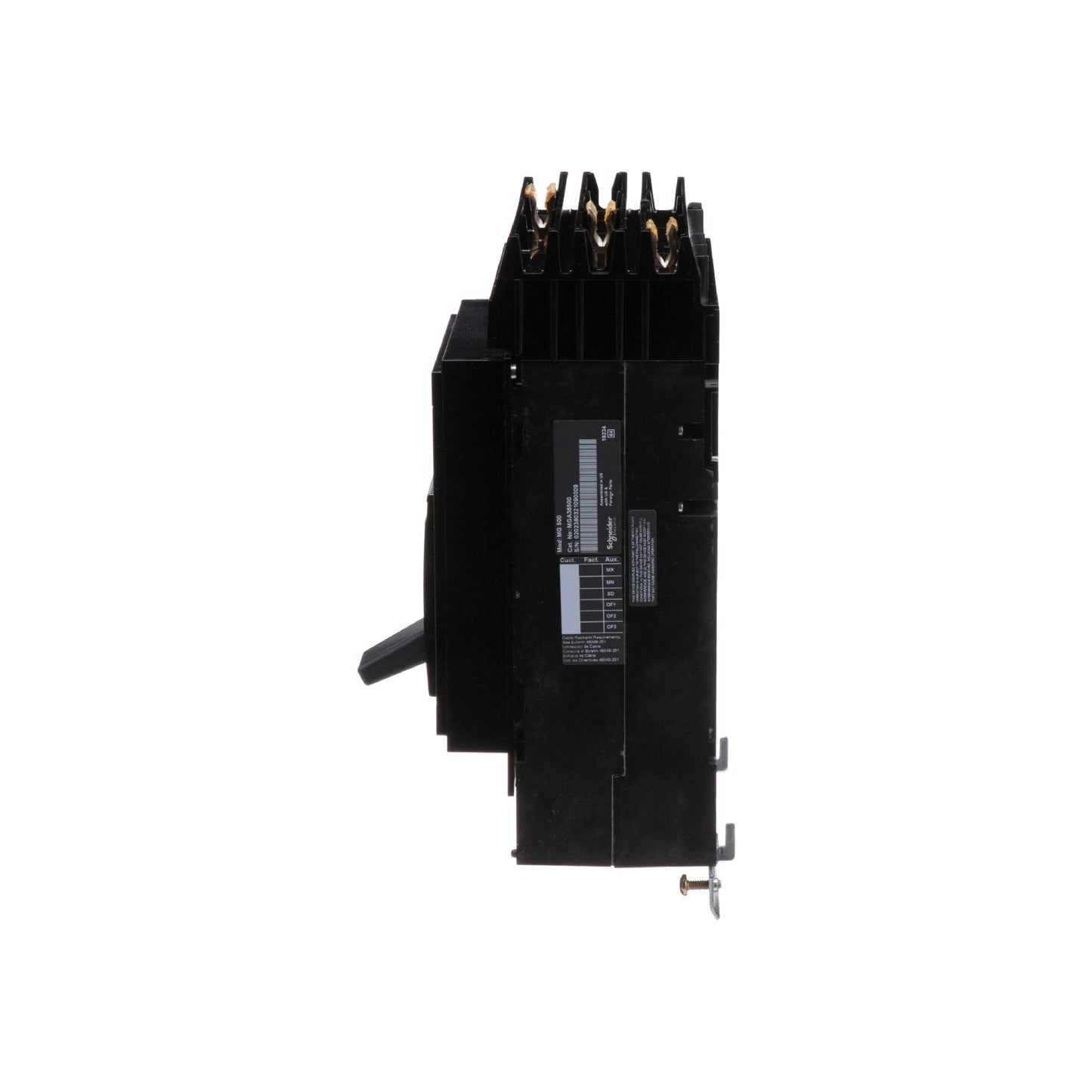 Interruptor Electrónico Powerpact M, de 500A, 3 Polos, 18 kA a 600V, I-Line, Et1.0 Schneider Electric MGA36500