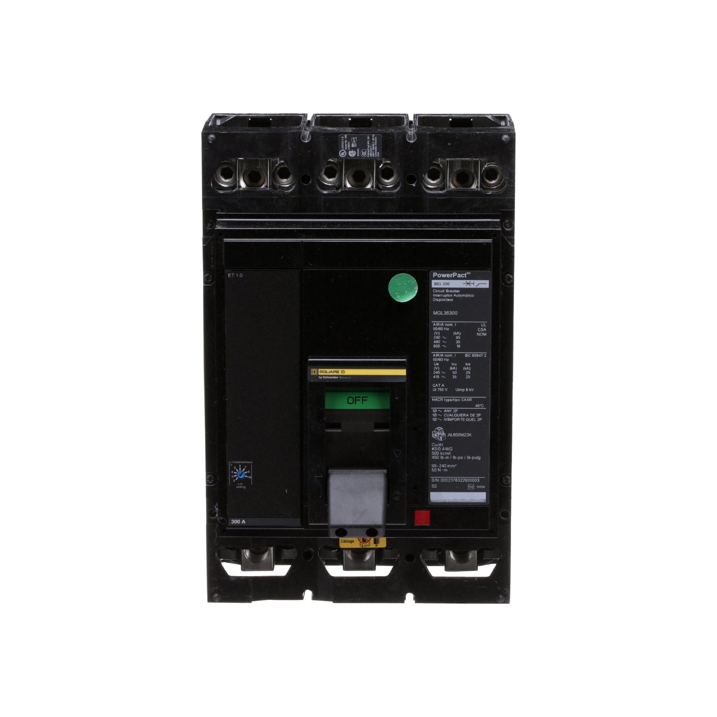 M 35 kA 3 P 600V 300A Et 1.0 Schneider Electric MGL36300